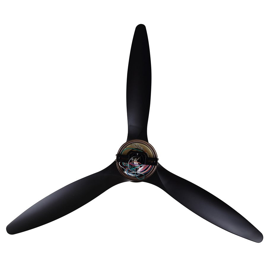 Canarm Luell 52in 1-Light Ceiling Fan | Gold Steel and Black ABS Blades | Living Room & Bedroom | 52 x 52 x 12 in | Model CF52LUE3GD