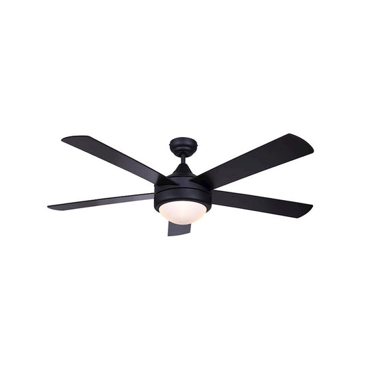 Canarm Preston 52in LED Ceiling Fan | Matte Black and Opal Glass | Living Room & Bedroom | 52 x 52 in | Model CF52P175BK