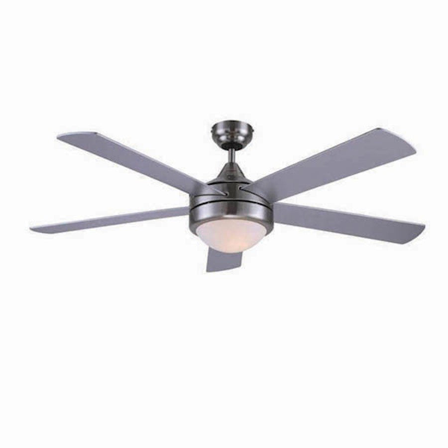 Canarm Preston 52in 1-Light Ceiling Fan | Brushed Nickel and Flat Opal Glass | Bedroom & Living Room | 52 x 52 x 12 in | Model CF52PRE5BN