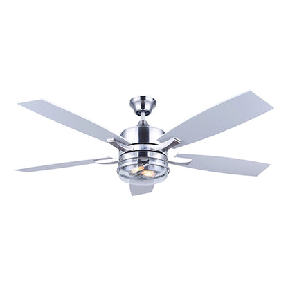 Canarm Renda 52in 2-Light Ceiling Fan | Brushed Nickel and Clear Glass | Bedroom & Living Room | 52 x 52 x 16 in | Model CF52REN5BN
