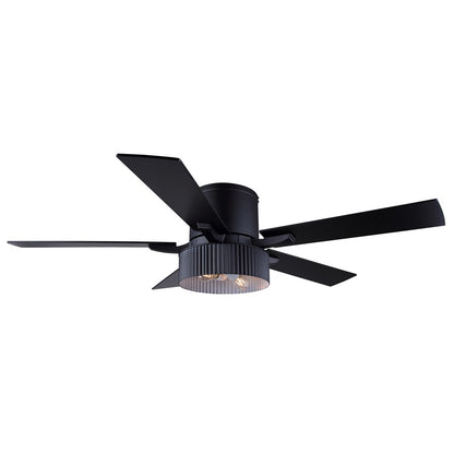 Canarm Rexton 52in 2-Light Ceiling Fan | Matte Black and Black | Kitchen, Living Room & Bedroom | 52 x 52 x 12 in | Model CF52REX5BK