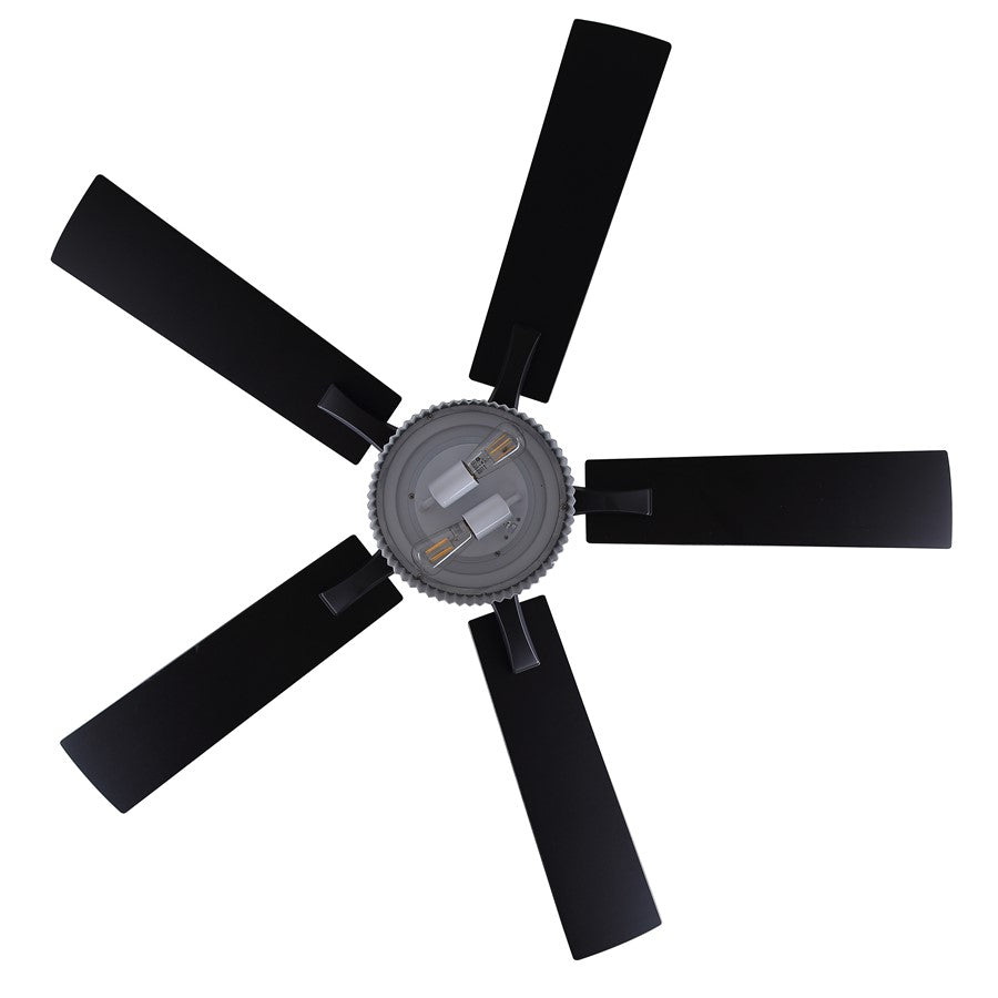 Canarm Rexton 52in 2-Light Ceiling Fan | Matte Black and Black | Kitchen, Living Room & Bedroom | 52 x 52 x 12 in | Model CF52REX5BK