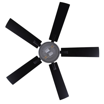 Canarm Rexton 52in 2-Light Ceiling Fan | Matte Black and Black | Kitchen, Living Room & Bedroom | 52 x 52 x 12 in | Model CF52REX5BK