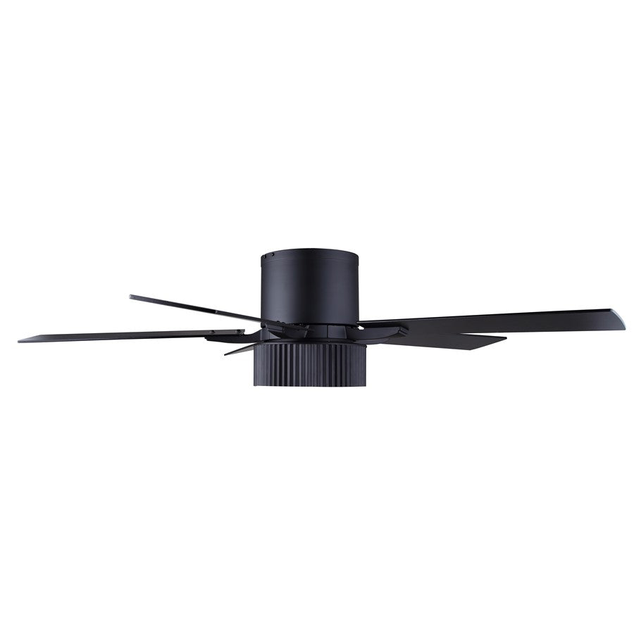 Canarm Rexton 52in 2-Light Ceiling Fan | Matte Black and Black | Kitchen, Living Room & Bedroom | 52 x 52 x 12 in | Model CF52REX5BK