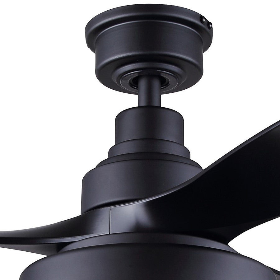 Canarm Roman 52in 1-Light Ceiling Fan | Matte Black and Black | Living Room, Bedroom & Dining Room | 52 x 52 x 14 in | Model CF52ROM3BK