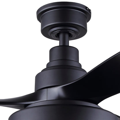 Canarm Roman 52in 1-Light Ceiling Fan | Matte Black and Black | Living Room, Bedroom & Dining Room | 52 x 52 x 14 in | Model CF52ROM3BK