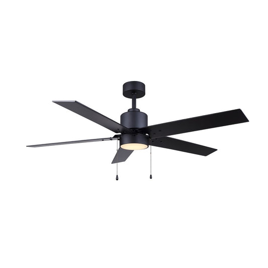 Canarm Romy 52in 1-Light Ceiling Fan | Matte Black and Black | Living Room, Bedroom & Covered Patio | 52 x 52 x 16 in | Model CF52ROM5BK-ES