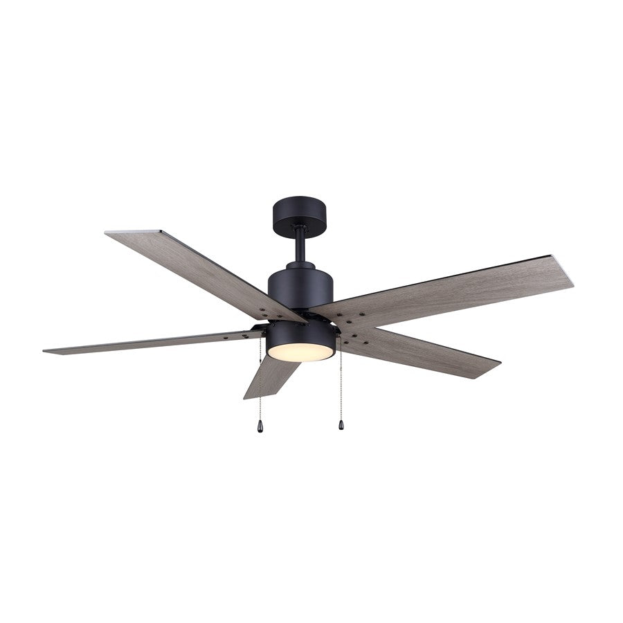 Canarm Romy 52in 1-Light Ceiling Fan | Matte Black and Black | Living Room, Bedroom & Covered Patio | 52 x 52 x 16 in | Model CF52ROM5BK-ES