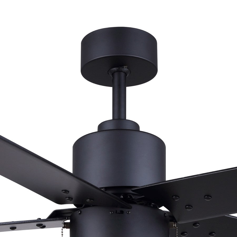 Canarm Romy 52in 1-Light Ceiling Fan | Matte Black and Black | Living Room, Bedroom & Covered Patio | 52 x 52 x 16 in | Model CF52ROM5BK-ES