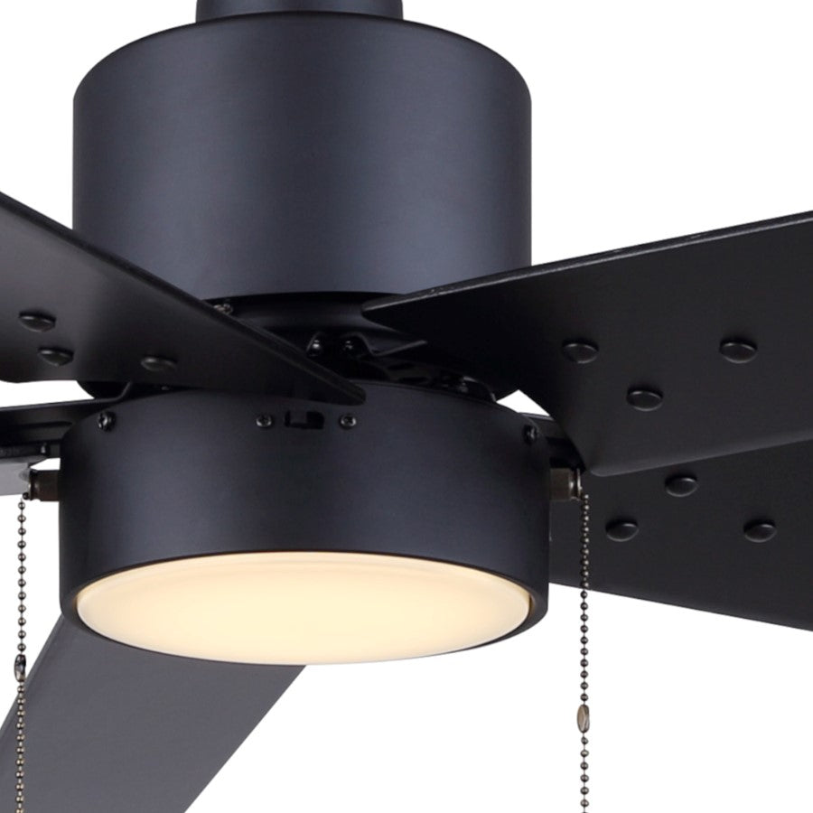 Canarm Romy 52in 1-Light Ceiling Fan | Matte Black and Black | Living Room, Bedroom & Covered Patio | 52 x 52 x 16 in | Model CF52ROM5BK-ES