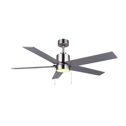 Canarm Romy 52in 1-Light Ceiling Fan | Brushed Nickel and Brown | Living Room, Bedroom & Covered Patio | 52 x 52 x 16 in | Model CF52ROM5BN-ES