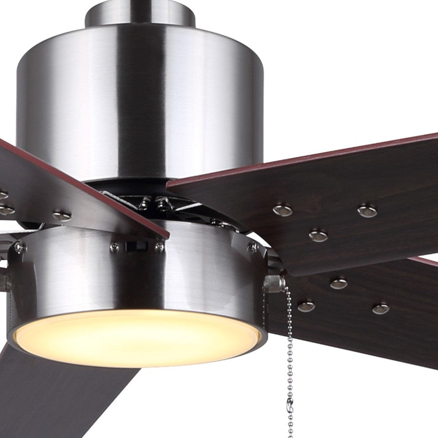 Canarm Romy 52in 1-Light Ceiling Fan | Brushed Nickel and Brown | Living Room, Bedroom & Covered Patio | 52 x 52 x 16 in | Model CF52ROM5BN-ES