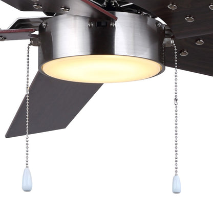 Canarm Romy 52in 1-Light Ceiling Fan | Brushed Nickel and Brown | Living Room, Bedroom & Covered Patio | 52 x 52 x 16 in | Model CF52ROM5BN-ES