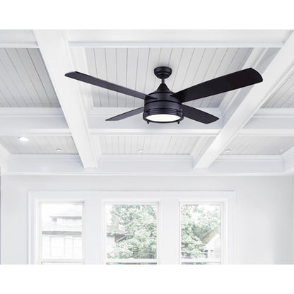 Canarm Simon 52in Ceiling Fan | Black Steel and Aluminum | Living Room & Bedroom | 52 x 52 x 15 in | Model CF52SIM4BK