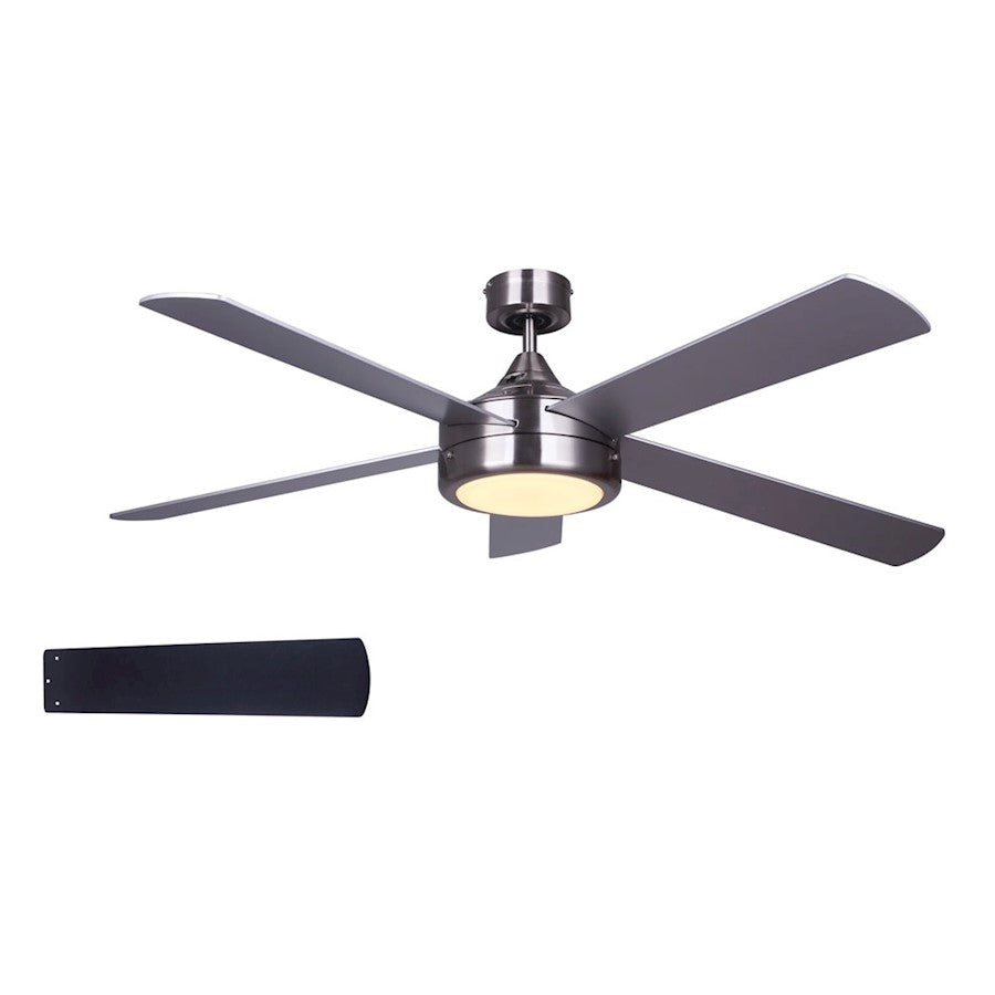 Canarm 52in Ceiling Fan | Brushed Nickel Steel | Living Room & Bedroom | 52 x 52 x 12 in | Model CF52SOL5BN