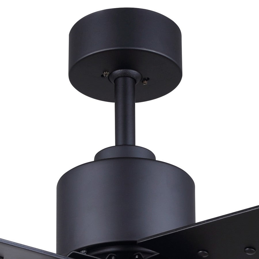Canarm Tempest 52in LED Ceiling Fan | Matte Black Steel | Living Room & Covered Patio | 52 x 52 x 16 in | Model CF52TAT4BK-ES