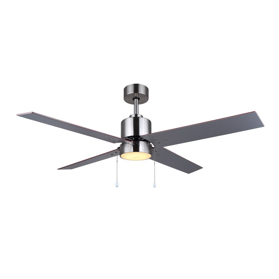 Canarm Tempest 52in 1-Light Ceiling Fan | Brushed Nickel and Gray Plywood Blades | Living Room & Covered Patio | 52 x 52 x 16 in | Model CF52TAT4BN-ES