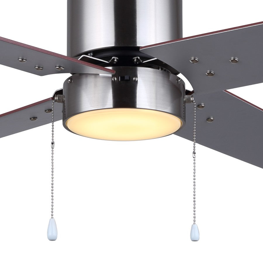 Canarm Tempest 52in 1-Light Ceiling Fan | Brushed Nickel and Gray Plywood Blades | Living Room & Covered Patio | 52 x 52 x 16 in | Model CF52TAT4BN-ES