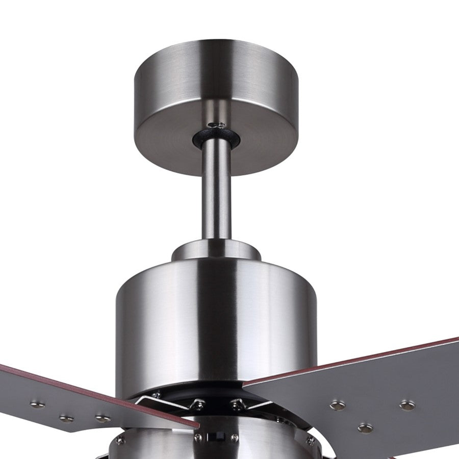 Canarm Tempest 52in 1-Light Ceiling Fan | Brushed Nickel and Gray Plywood Blades | Living Room & Covered Patio | 52 x 52 x 16 in | Model CF52TAT4BN-ES