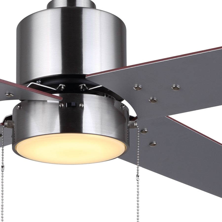 Canarm Tempest 52in 1-Light Ceiling Fan | Brushed Nickel and Gray Plywood Blades | Living Room & Covered Patio | 52 x 52 x 16 in | Model CF52TAT4BN-ES