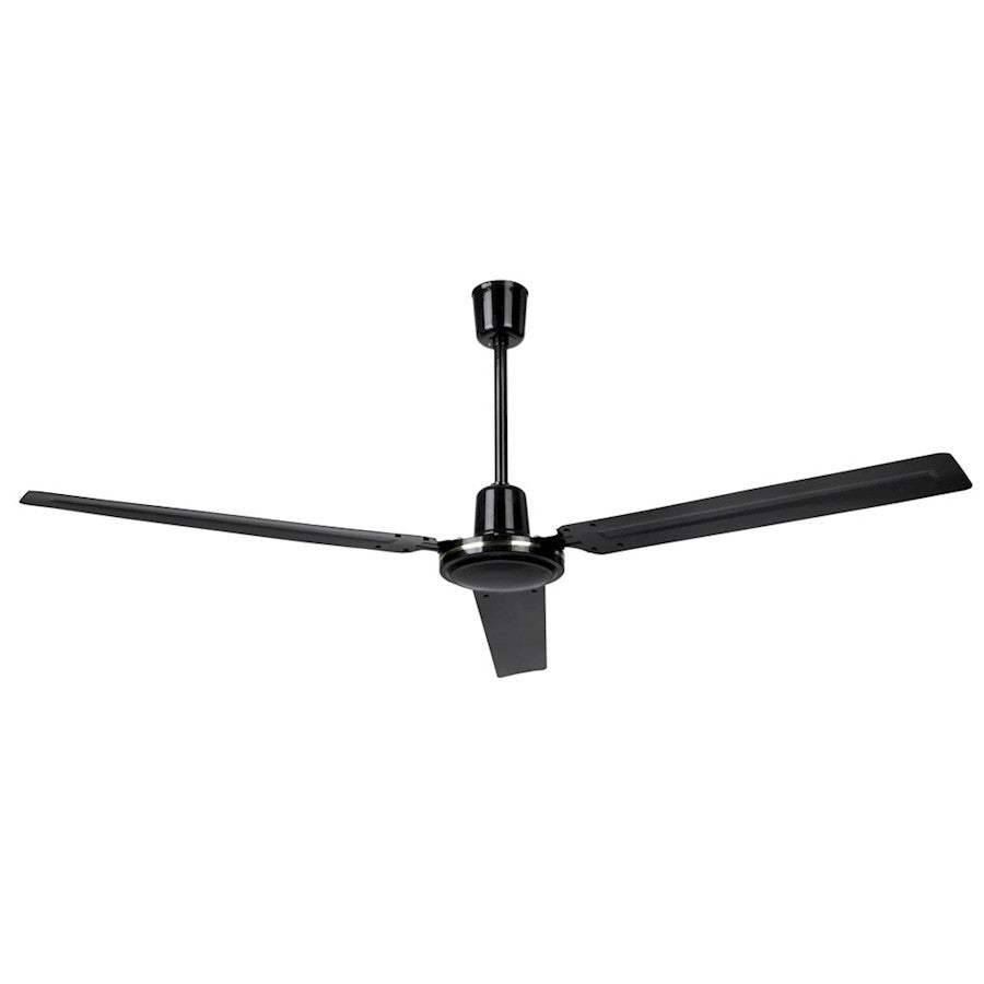 Canarm 56in Industrial Ceiling Fan | Black Steel | Garage & Workshop | 56 x 56 x 8 in | Model CP56BK