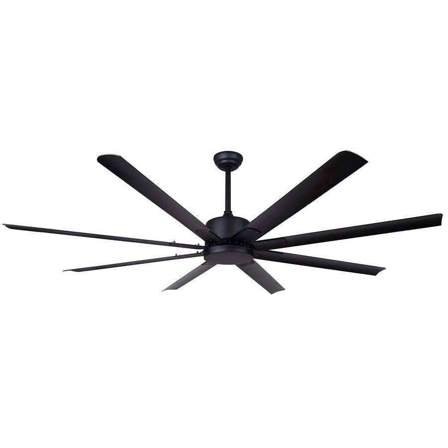 Canarm Ezra 72in 8-Blade Ceiling Fan | Matte Black Aluminum | Outdoor Patio & Pergola | 72 x 72 x 20.75 in | Model CP72EZR8BK-NLW