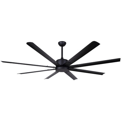 Canarm Ezra 72in 8-Blade Ceiling Fan | Matte Black Aluminum | Outdoor Patio & Pergola | 72 x 72 x 20.75 in | Model CP72EZR8BK-NLW