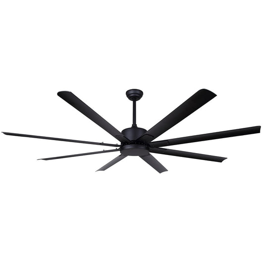 Canarm Ezra 72in 8-Blade Ceiling Fan | Matte Black Aluminum | Outdoor Patio & Pergola | 72 x 72 x 20.75 in | Model CP72EZR8BK-NLW