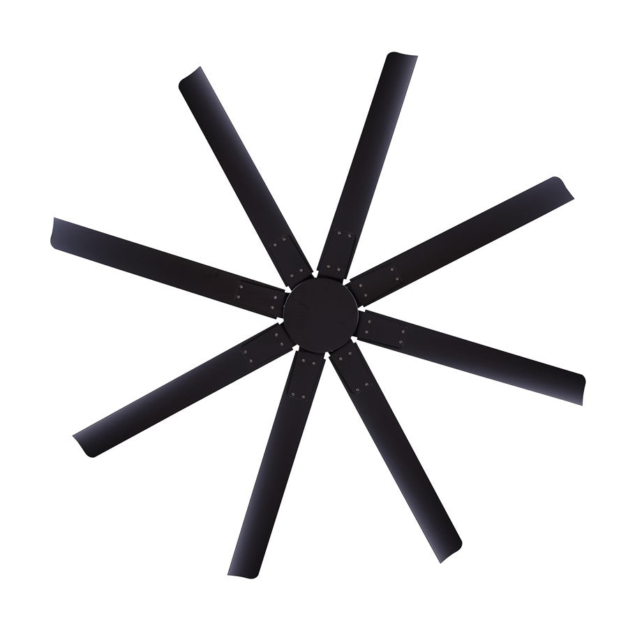 Canarm Ezra 72in 8-Blade Ceiling Fan | Matte Black Aluminum | Outdoor Patio & Pergola | 72 x 72 x 20.75 in | Model CP72EZR8BK-NLW