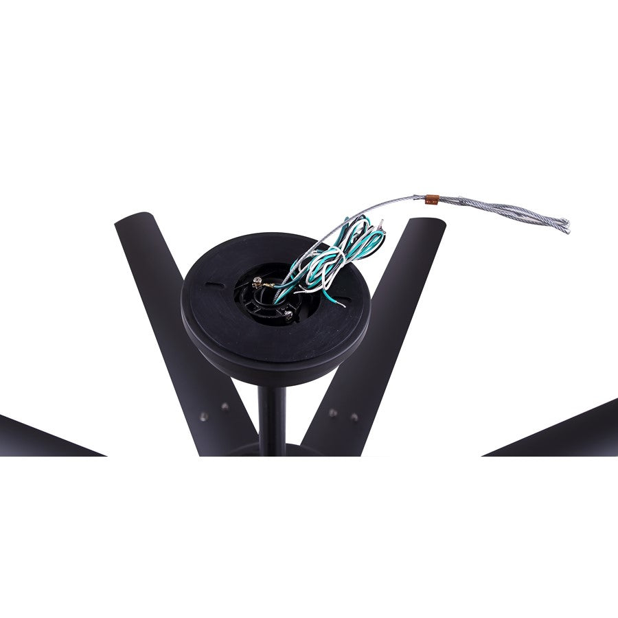Canarm Ezra 72in 8-Blade Ceiling Fan | Matte Black Aluminum | Outdoor Patio & Pergola | 72 x 72 x 20.75 in | Model CP72EZR8BK-NLW