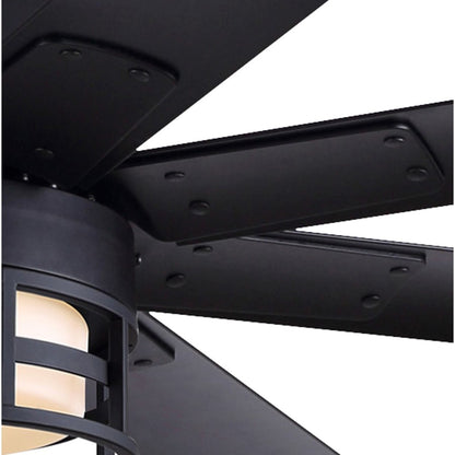 Canarm Ezra 72in 8-Blade Ceiling Fan with Light | Matte Black Aluminum | Outdoor Patio & Pergola | 72 x 72 x 24.75 in | Model CP72EZR8BK-W