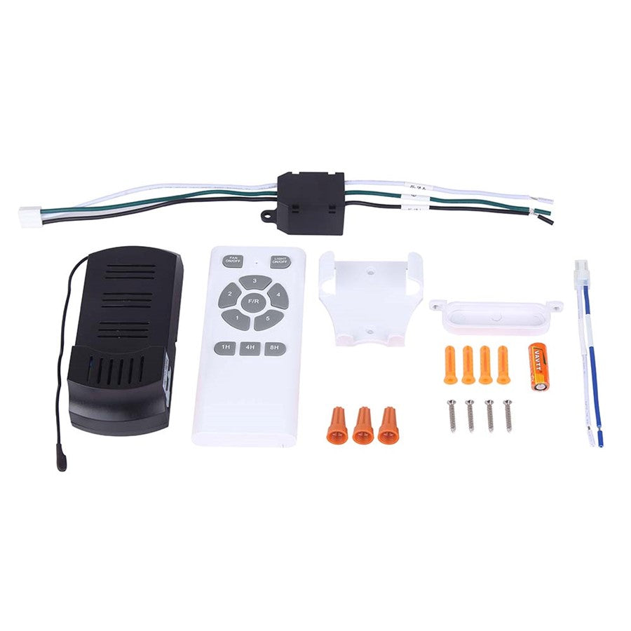Canarm Ezra 72in 8-Blade Ceiling Fan with Light | Matte Black Aluminum | Outdoor Patio & Pergola | 72 x 72 x 24.75 in | Model CP72EZR8BK-W