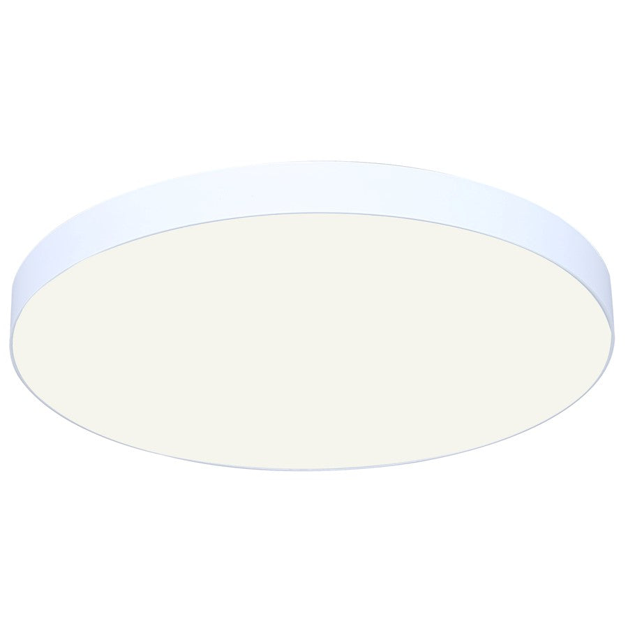 Canarm Madison 10in 1-Light LED Flush Mount | Modern White and PVC Lens | Bedroom & Hallway | 10 x 10 x 1 in | Model DL-10F-20WS-WH-C