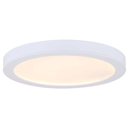 Canarm LED Disc 11in Round Flush Mount | Matte White Finish | Hallway & Bedroom Ceiling Light | 11 x 11 x 1 in | Model DL-11C-22FC-WH-C