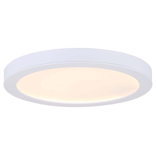Canarm LED Disc 11in Round Flush Mount | Matte White Finish | Hallway & Bedroom Ceiling Light | 11 x 11 x 1 in | Model DL-11C-22FC-WH-C