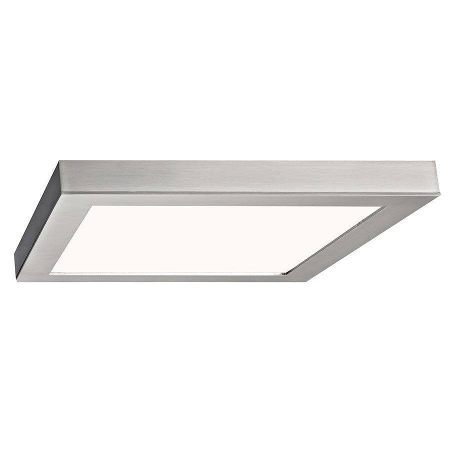 Canarm LED Disc 11in Square Flush Mount | Modern Brushed Nickel and Chrome | Hallway & Bedroom Ceiling Light | 11 x 11 x 1 in | Model DL-11C-22SC-BN-C