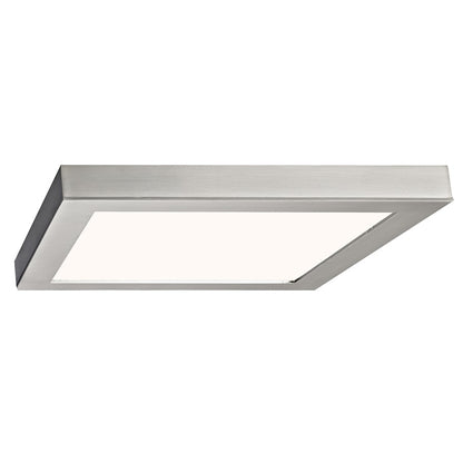 Canarm LED Disc 11in Square Flush Mount | Modern Brushed Nickel and Chrome | Hallway & Bedroom Ceiling Light | 11 x 11 x 1 in | Model DL-11C-22SC-BN-C