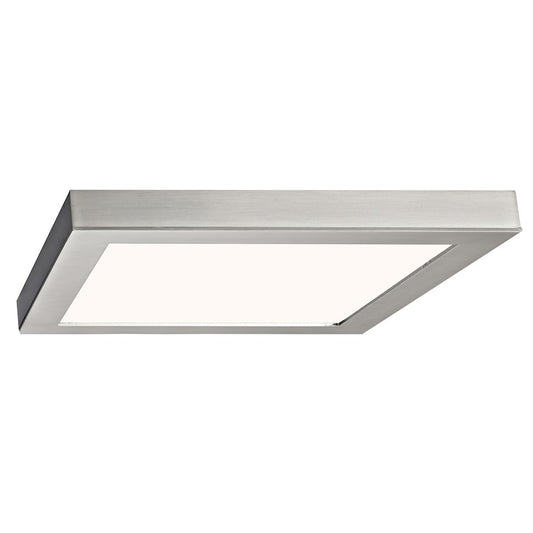 Canarm LED Disc 11in Square Flush Mount | Modern Brushed Nickel and Chrome | Hallway & Bedroom Ceiling Light | 11 x 11 x 1 in | Model DL-11C-22SC-BN-C
