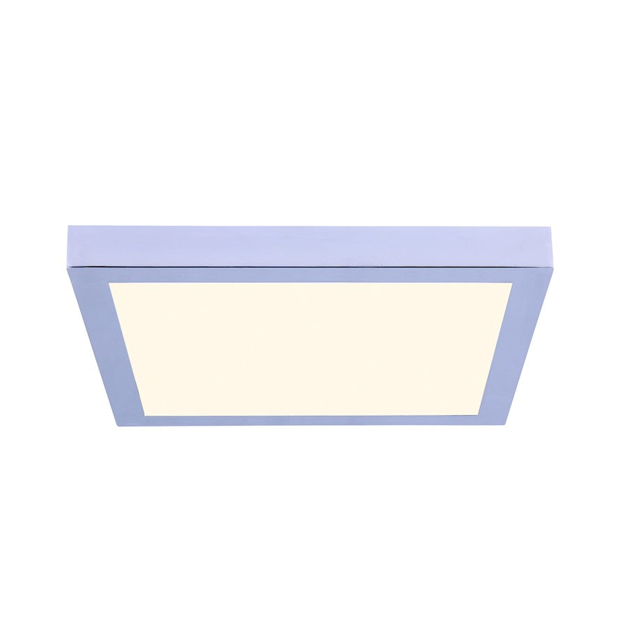 Canarm LED Disc 11in Square Flush Mount | Modern Chrome and White | Hallway & Bedroom Ceiling Light | 11 x 11 x 1 in | Model DL-11C-22SC-CH-C