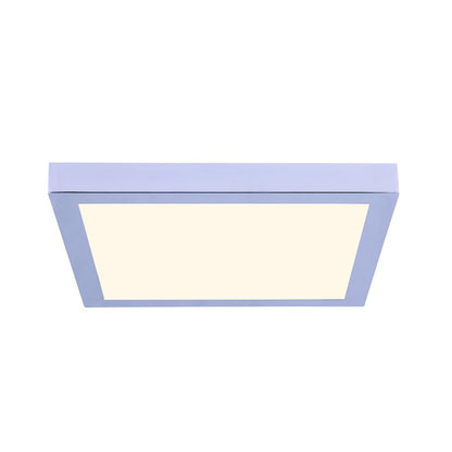 Canarm LED Disc 11in Square Flush Mount | Modern Chrome and White | Hallway & Bedroom Ceiling Light | 11 x 11 x 1 in | Model DL-11C-22SC-CH-C