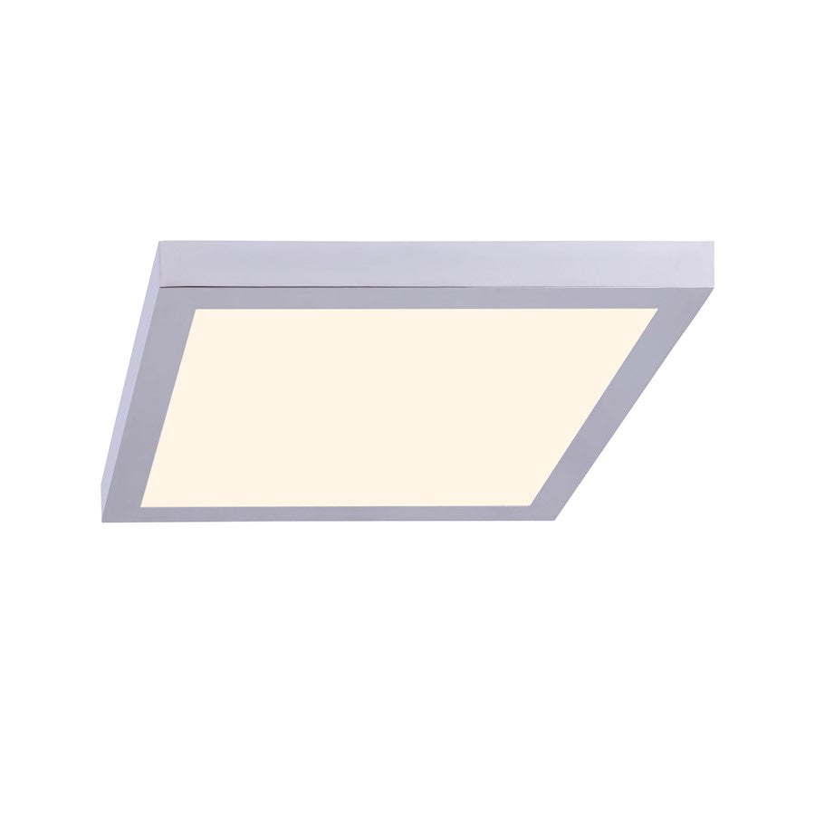Canarm LED Disc 11in Square Flush Mount | Modern Chrome and White | Hallway & Bedroom Ceiling Light | 11 x 11 x 1 in | Model DL-11C-22SC-CH-C
