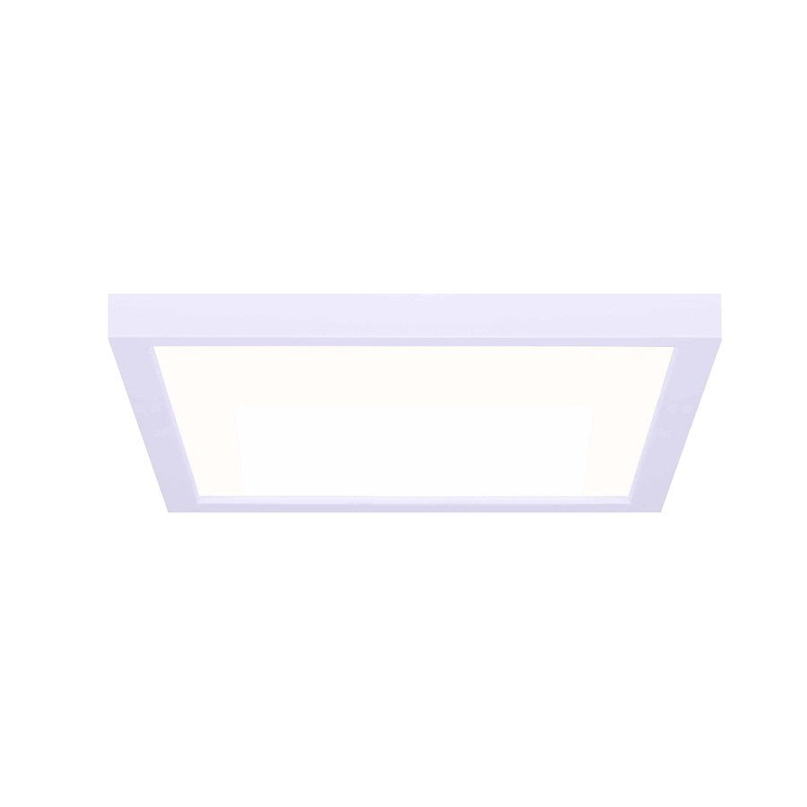 Canarm LED Disc 11in Square Flush Mount | Modern Matte White and Black | Hallway & Bedroom Ceiling Light | 11 x 11 x 1 in | Model DL-11C-22SC-WH-C