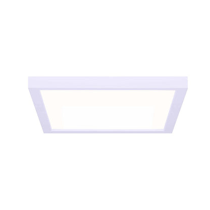 Canarm LED Disc 11in Square Flush Mount | Modern Matte White and Black | Hallway & Bedroom Ceiling Light | 11 x 11 x 1 in | Model DL-11C-22SC-WH-C