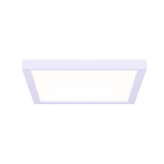 Canarm LED Disc 11in Square Flush Mount | Modern Matte White and Black | Hallway & Bedroom Ceiling Light | 11 x 11 x 1 in | Model DL-11C-22SC-WH-C