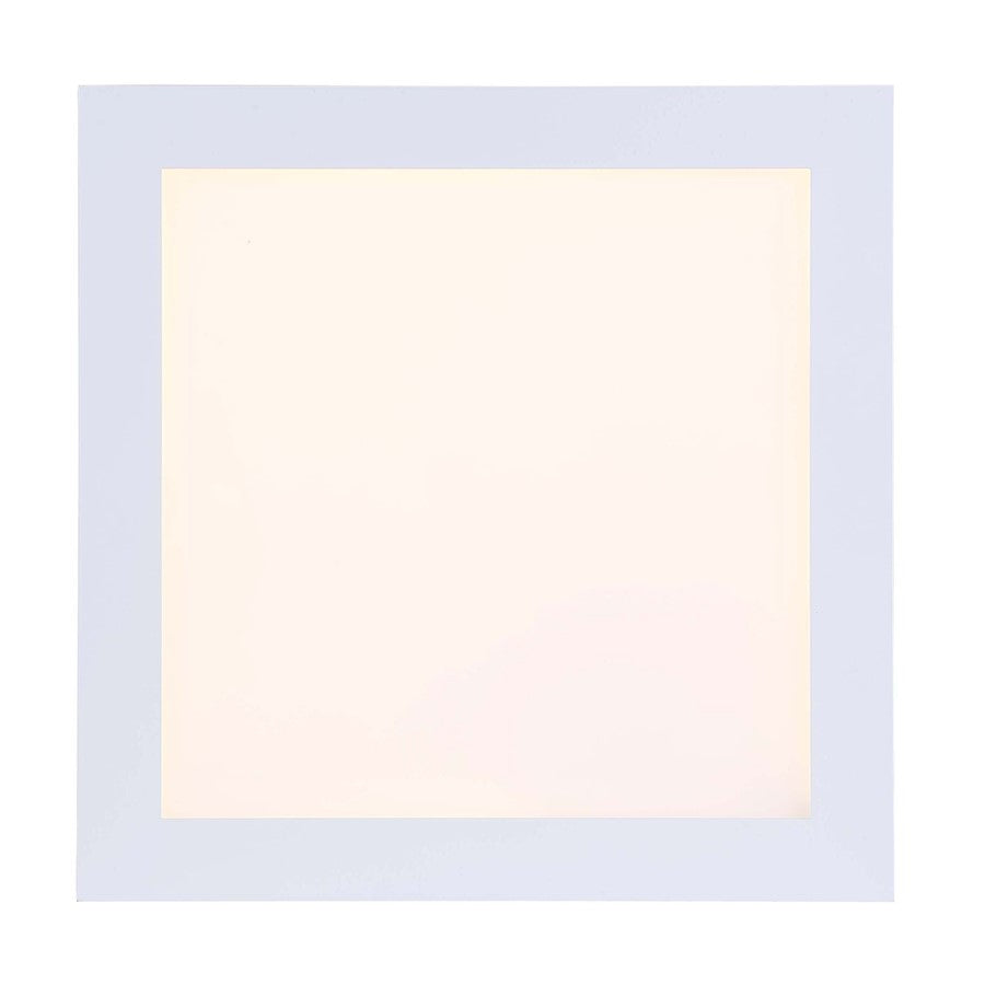 Canarm LED Disc 11in Square Flush Mount | Modern Matte White and Black | Hallway & Bedroom Ceiling Light | 11 x 11 x 1 in | Model DL-11C-22SC-WH-C