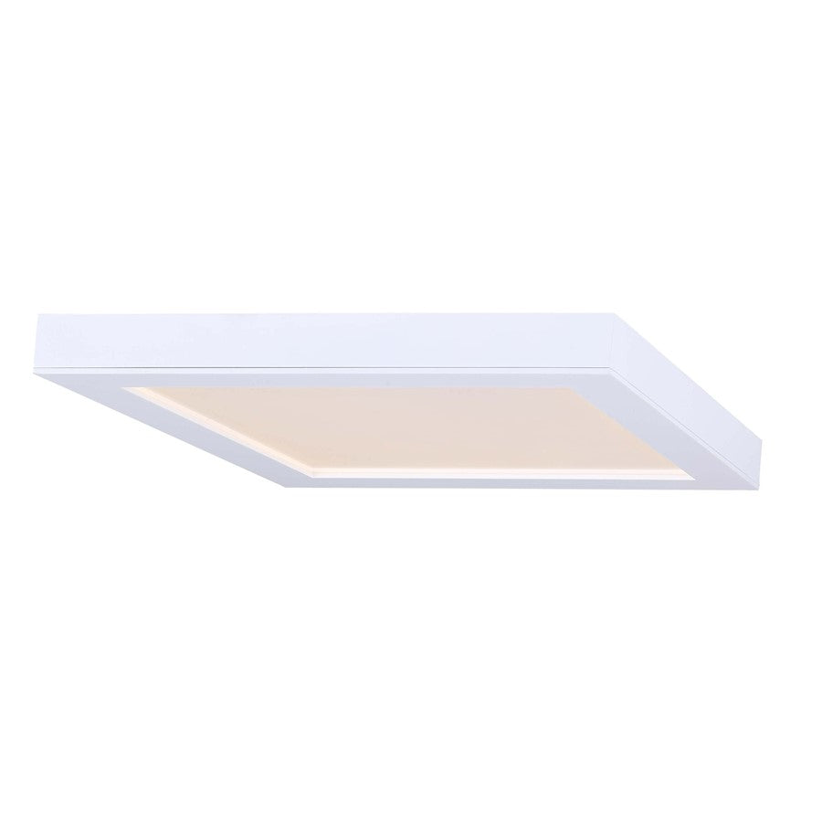 Canarm LED Disc 11in Square Flush Mount | Modern Matte White and Black | Hallway & Bedroom Ceiling Light | 11 x 11 x 1 in | Model DL-11C-22SC-WH-C