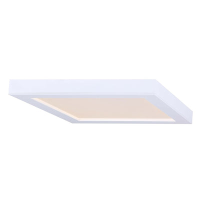 Canarm LED Disc 11in Square Flush Mount | Modern Matte White and Black | Hallway & Bedroom Ceiling Light | 11 x 11 x 1 in | Model DL-11C-22SC-WH-C
