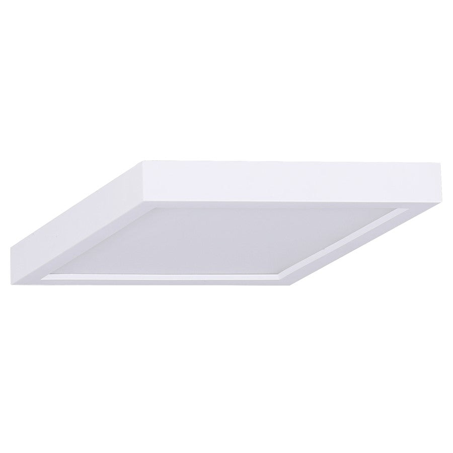 Canarm LED Disc 11in Square Flush Mount | Modern Matte White and Black | Hallway & Bedroom Ceiling Light | 11 x 11 x 1 in | Model DL-11C-22SC-WH-C
