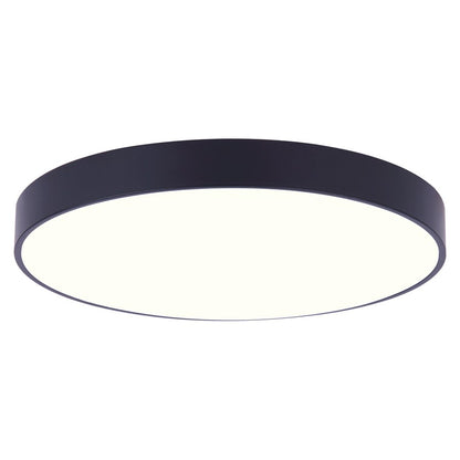 Canarm Madison 12in LED Flush Mount | Modern Matte Black and PVC Lens | Kitchen & Bathroom Ceiling Light | 12 x 12 x 1 in | Model DL-12F-25WS-BK-C