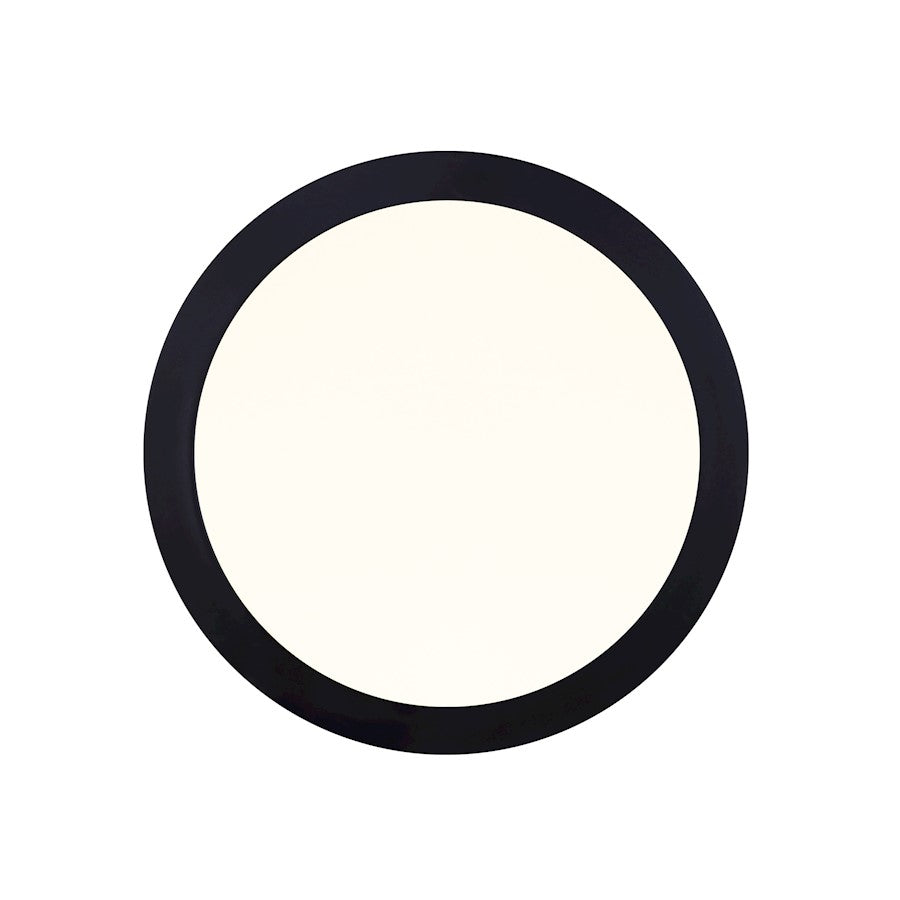 Canarm 15in 1-Light LED Round Flush Mount | Matte Black | Bathroom & Hallway | 15 x 15 x 1 in | Model DL-15C-30FC-BK-C